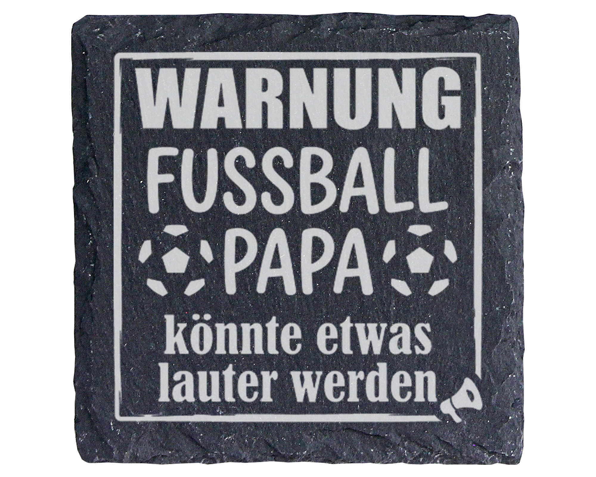 Schiefertafel Untersetzer Warnung Fußball Papa Geschenk für Fußball Fa – Bild 1