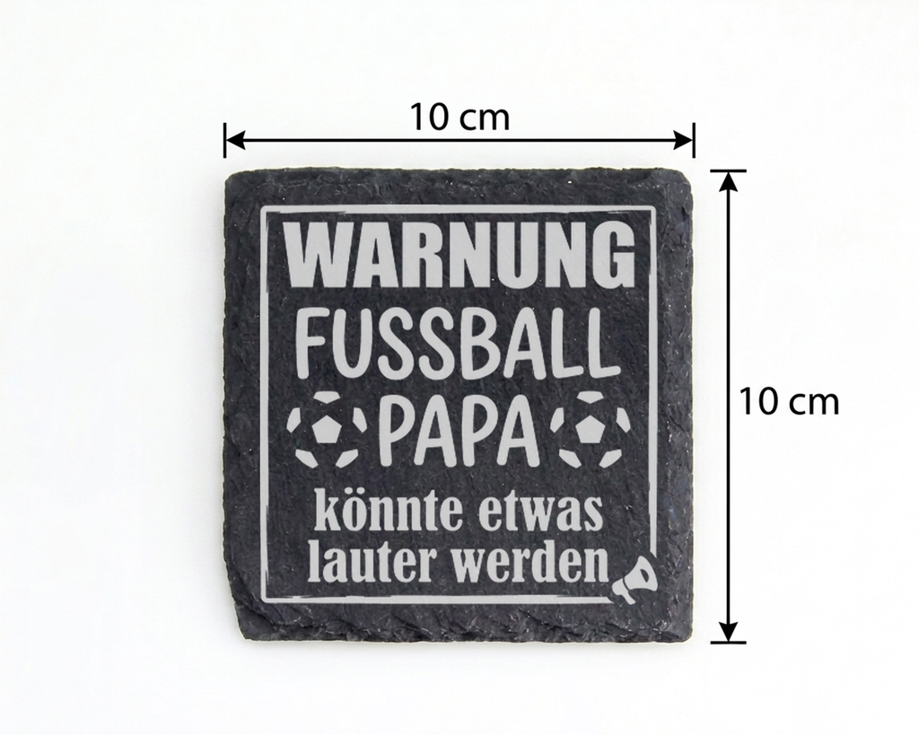 Schiefertafel Untersetzer Warnung Fußball Papa Geschenk für Fußball Fa – Bild 4
