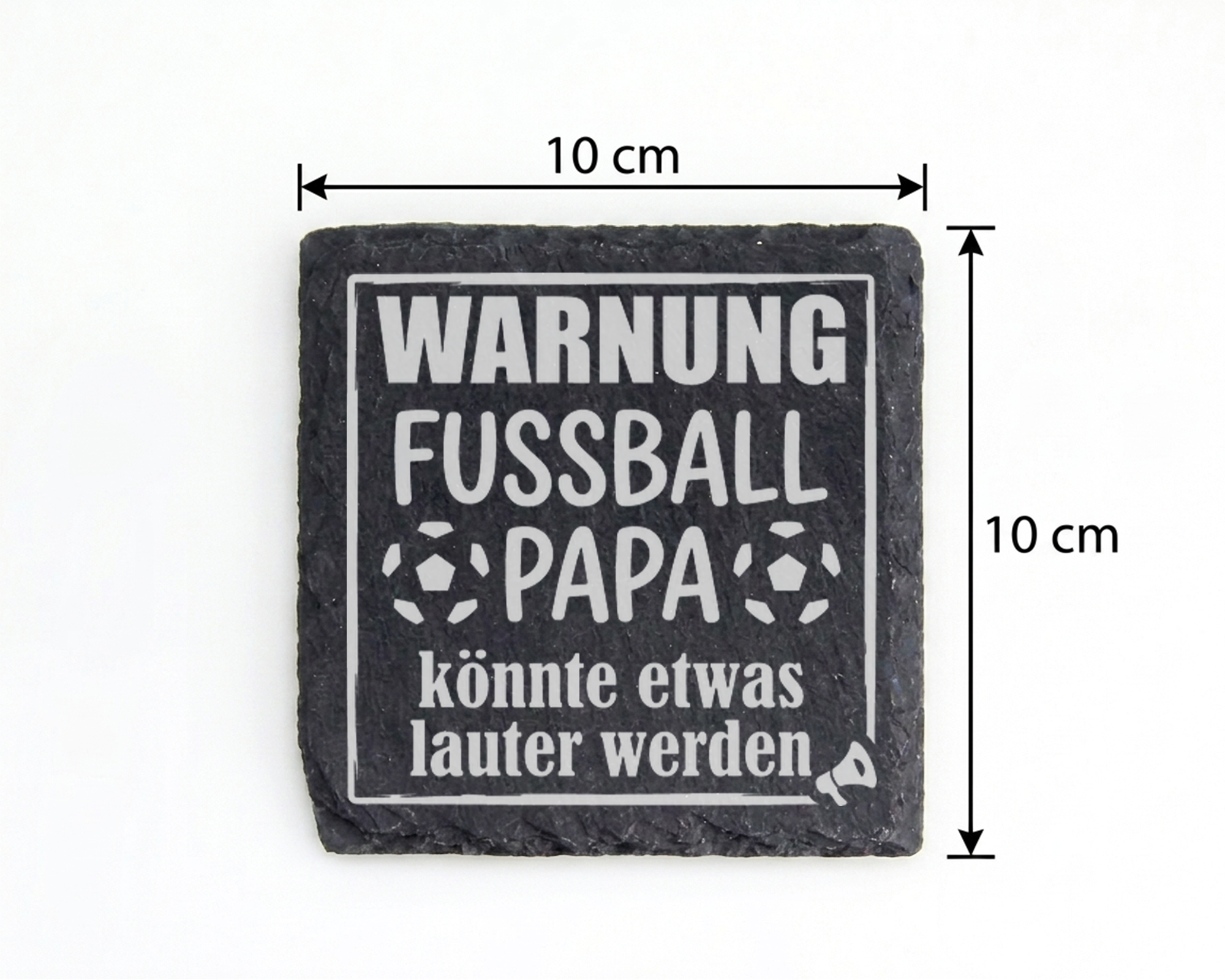 Schiefertafel Untersetzer Warnung Fußball Papa Geschenk für Fußball Fa – Bild 4
