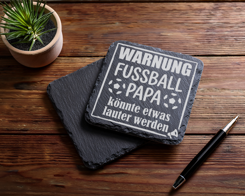 Schiefertafel Untersetzer Warnung Fußball Papa Geschenk für Fußball Fa – Bild 5