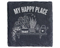 Schiefer Untersetzer Pflanzen My Happy Place - Geschenk für Gärtner un – Bild 1