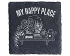 Schiefer Untersetzer Pflanzen My Happy Place - Geschenk für Gärtner un – Bild 1