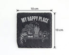 Schiefer Untersetzer Pflanzen My Happy Place - Geschenk für Gärtner un – Bild 4