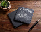 Schiefer Untersetzer Pflanzen My Happy Place - Geschenk für Gärtner un – Bild 5