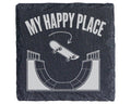 Schiefer Untersetzer Skateboard My Happy Place - Geschenk für Skater J – Bild 1