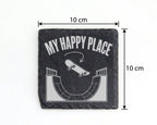 Schiefer Untersetzer Skateboard My Happy Place - Geschenk für Skater J – Bild 4