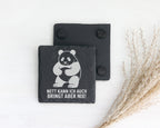Schiefer Untersetzer Panda Nett Kann Ich Auch Bringt Nix - Lustiges Ge – Bild 2