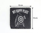 Schiefer Untersetzer Bogenschießen My Happy Place - Geschenk Für Bogen – Bild 4