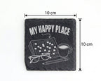 Schiefer Untersetzer Kreuzworträtsel My Happy Place - Geschenk Für Rät – Bild 4
