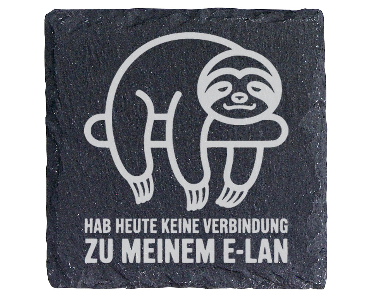 Schiefer Untersetzer Faultier Keine Verbindung Zum E-Lan - Lustiges Ge – Bild 1