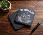 Schiefer Untersetzer Pilze Im Korb My Happy Place - Geschenk für Pilzs – Bild 5