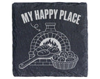 Schiefer Untersetzer Steinofen My Happy Place Brot - Geschenk Für Bäck – Bild 1