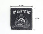 Schiefer Untersetzer Steinofen My Happy Place Brot - Geschenk Für Bäck – Bild 4
