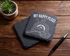 Schiefer Untersetzer Steinofen My Happy Place Brot - Geschenk Für Bäck – Bild 5