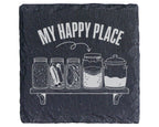 Schiefer Untersetzer Fermentieren My Happy Place - Geschenk für Hobbyk – Bild 1