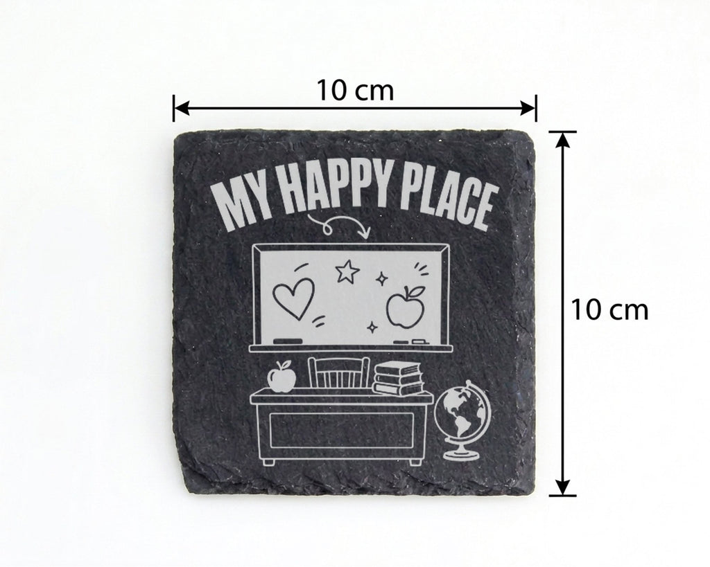 Schiefer Untersetzer Klassenzimmer My Happy Place - Geschenk für Lehre – Bild 4