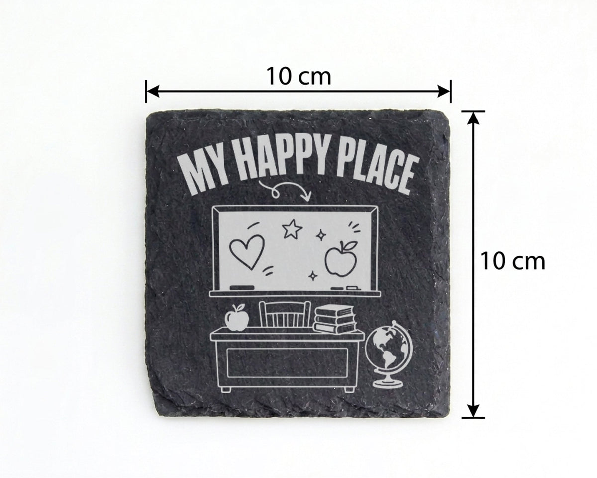 Schiefer Untersetzer Klassenzimmer My Happy Place - Geschenk für Lehre – Bild 4