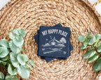 Schiefer Untersetzer Ruderboot My Happy Place Bootshaus - Geschenk für – Bild 3