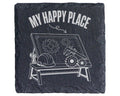 Schiefer Untersetzer Ingenieur My Happy Place - Geschenk für Maschinen – Bild 1
