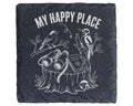 Schiefer Untersetzer Vögel My Happy Place - Geschenk für Vogelbeobacht – Bild 1