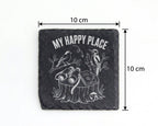 Schiefer Untersetzer Vögel My Happy Place - Geschenk für Vogelbeobacht – Bild 4