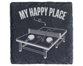 Schiefer Untersetzer Tischtennis My Happy Place - Geschenk für Spieler – Bild 1