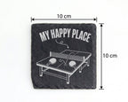 Schiefer Untersetzer Tischtennis My Happy Place - Geschenk für Spieler – Bild 4