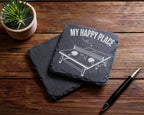 Schiefer Untersetzer Tischtennis My Happy Place - Geschenk für Spieler – Bild 5