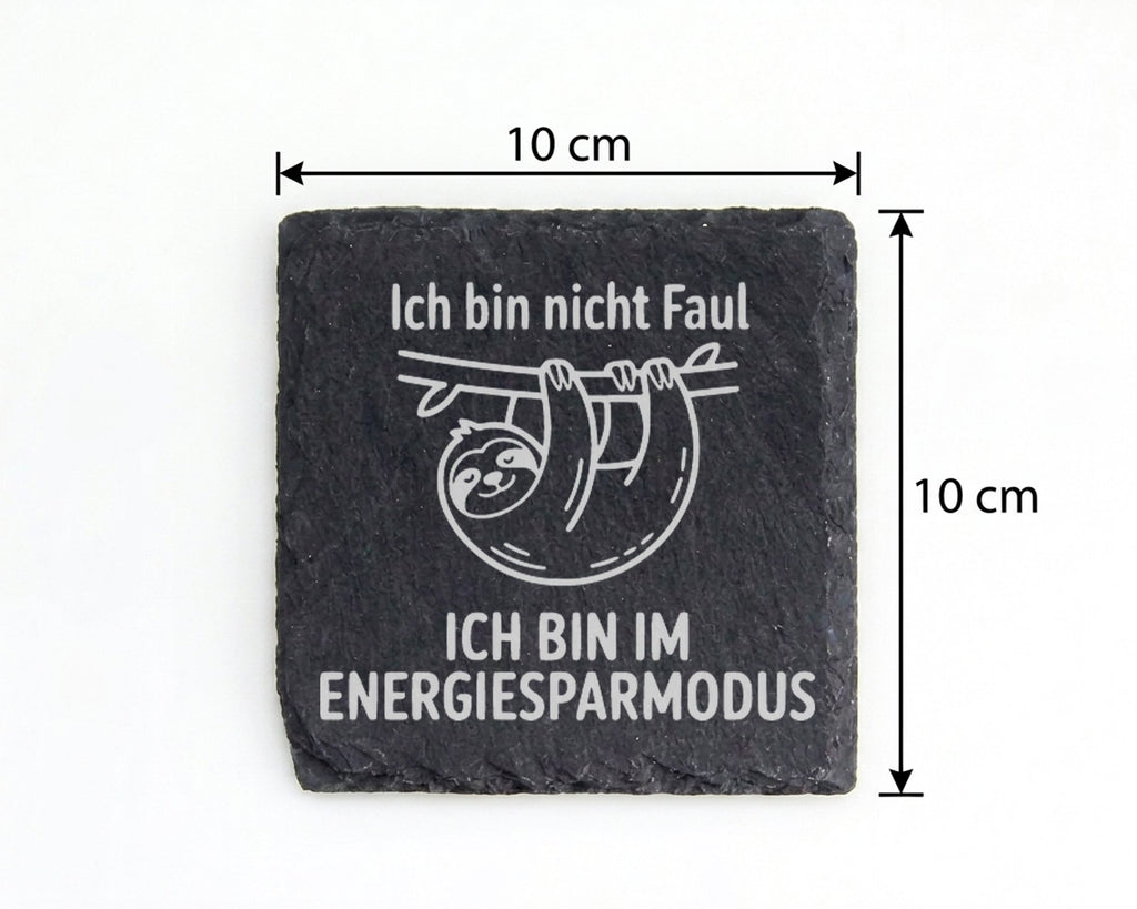 Schiefer Untersetzer Faultier Ich Bin Nicht Faul Energiesparmodus - Lu – Bild 4