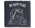 Schiefer Untersetzer Pferd My Happy Place - Geschenk für Reiterin Mädc – Bild 1