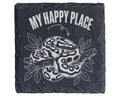 Schiefer Untersetzer Schlange My Happy Place - Geschenk fuer Reptilien – Bild 1
