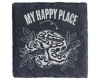 Schiefer Untersetzer Schlange My Happy Place - Geschenk fuer Reptilien – Bild 1