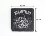 Schiefer Untersetzer Schlange My Happy Place - Geschenk fuer Reptilien – Bild 4