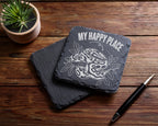 Schiefer Untersetzer Schlange My Happy Place - Geschenk fuer Reptilien – Bild 5
