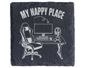 Schiefer Untersetzer Gaming My Happy Place - Geschenk für Gamer Zocker – Bild 1
