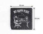 Schiefer Untersetzer Gaming My Happy Place - Geschenk für Gamer Zocker – Bild 4