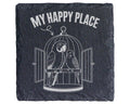 Schiefer Untersetzer Papagei Wellensittich My Happy Place - Geschenk f – Bild 1