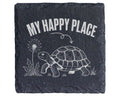 Schiefer Untersetzer Schildkröte My Happy Place - Lustiges Geschenk fü – Bild 1