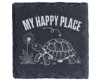 Schiefer Untersetzer Schildkröte My Happy Place - Lustiges Geschenk fü – Bild 1