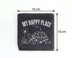 Schiefer Untersetzer Schildkröte My Happy Place - Lustiges Geschenk fü – Bild 4