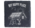 Schiefer Untersetzer Solaranlage My Happy Place - Geschenk für Besitze – Bild 1