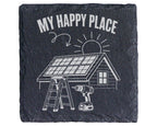 Schiefer Untersetzer Solaranlage My Happy Place - Geschenk für Besitze – Bild 1