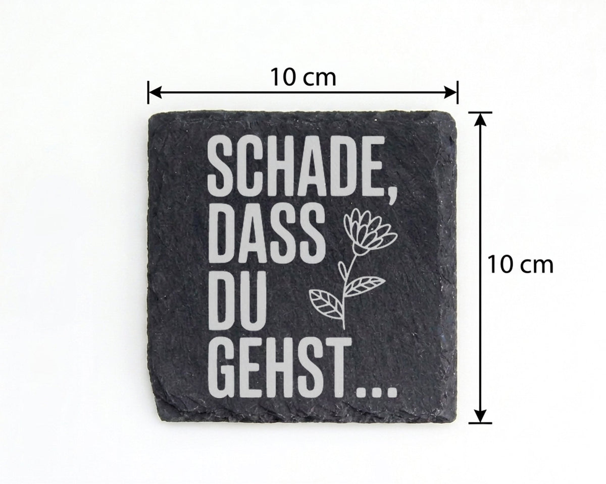 Schiefer Untersetzer Blume Schade Dass Du Gehst - Geschenk fuer Kolleg – Bild 4
