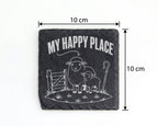 Schiefer Untersetzer Schaf Lamm My Happy Place - Geschenk für Landwirt – Bild 4
