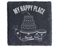 Schiefer Untersetzer Backen My Happy Place Torte - Geschenk Für Bäcker – Bild 1