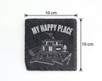 Schiefer Untersetzer Architektur My Happy Place - Geschenk für Archite – Bild 4