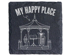 Schiefer Untersetzer Musikpavillon My Happy Place - Geschenk Für Musik – Bild 1
