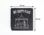Schiefer Untersetzer Musikpavillon My Happy Place - Geschenk Für Musik – Bild 4