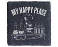 Schiefer Untersetzer My Happy Place Labor - Geschenk für Wissenschaftl – Bild 1