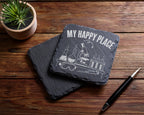 Schiefer Untersetzer My Happy Place Labor - Geschenk für Wissenschaftl – Bild 5